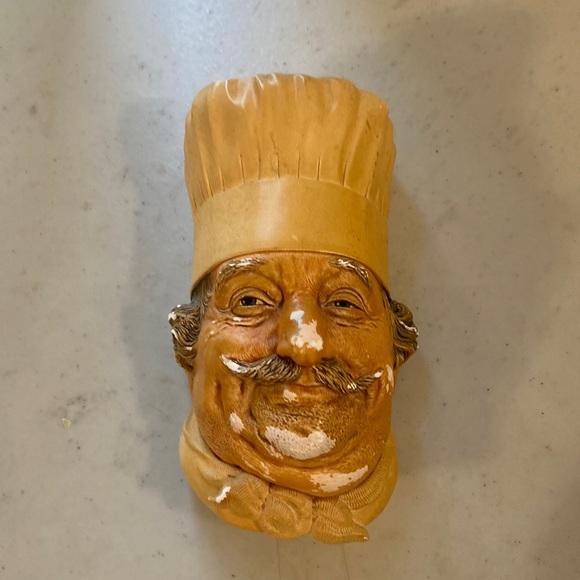 Chef 1969 Bossons England Ceramic 6” Chalkware Head Wall Decor - Picture 1 of 9